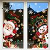 Removable Xmas Window Ornaments Christmas Static Clings, Santa Snowman PVC Stickers, Waterproof Easy Apply Holiday Film Glass Decals for