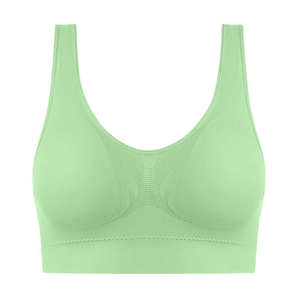 Plus Size One-Piece Seamless Sports Bra, Wireless Removable Pads Thin Running Yoga Athletic Underwear for Women
