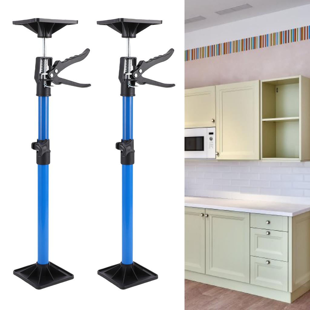 2 Stück Schrank 50-115cm Teleskop 40kg Tragfähigkeit Große Anti-Rutsch-Pads Stützstange für Schrankmontage