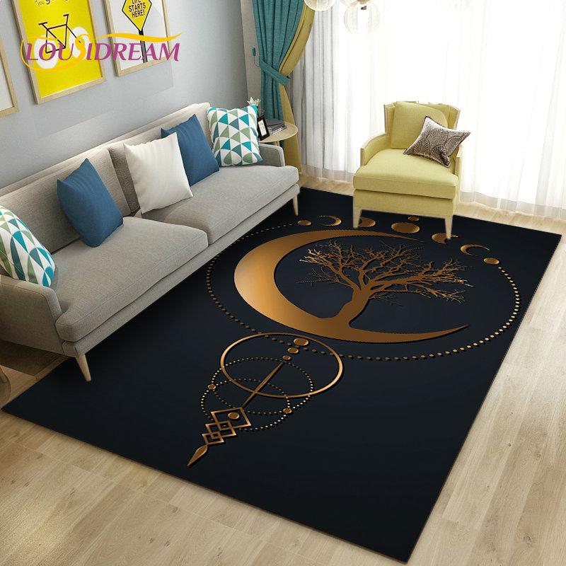 Vikings Nordic Mythology Series Area Rug,Carpet Rug for Living Room Bedroom Sofa Doormat Decoration,Kid Play Non-slip Floor Mat
