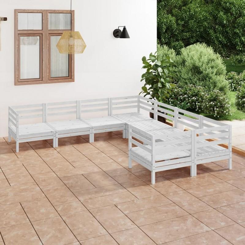 Day and Night - Day and Night Garden Furniture Set 8 Pieces Solid White Pine Wood