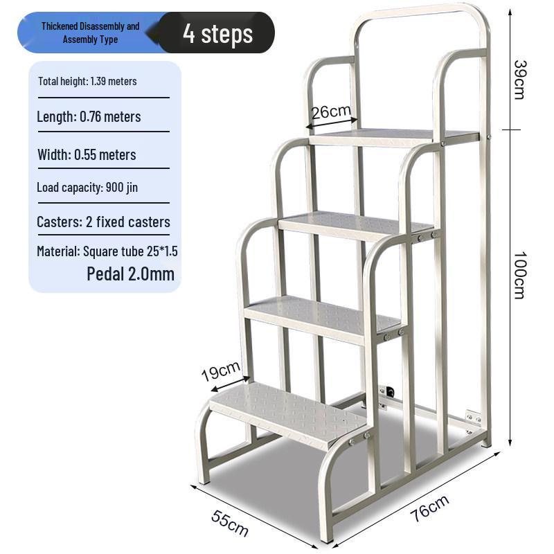Anti-Slip Movable Climbing Ladder for Warehouse and Supermarket Storage
