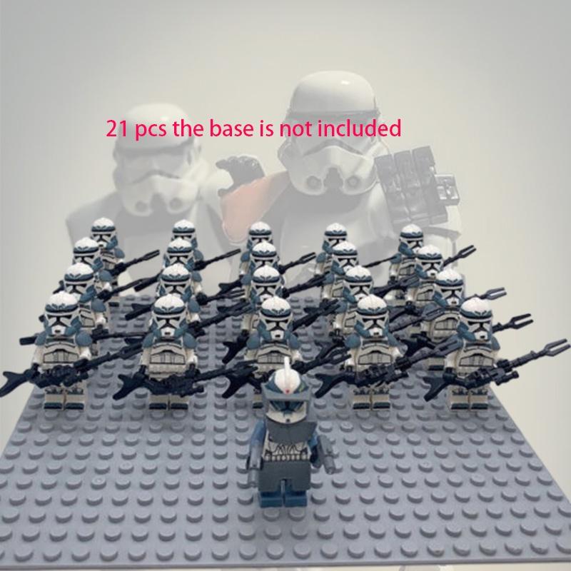 21pcs Bagged Star Wars Clone Trooper Building Blocks Abs Plastic Small Granules Creative Style