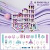 Large Doll House Assembly Villa House 3D Diy Dream Princess Castle Villa Assembly Doll House Set Toy Girl Pretend Family Toy