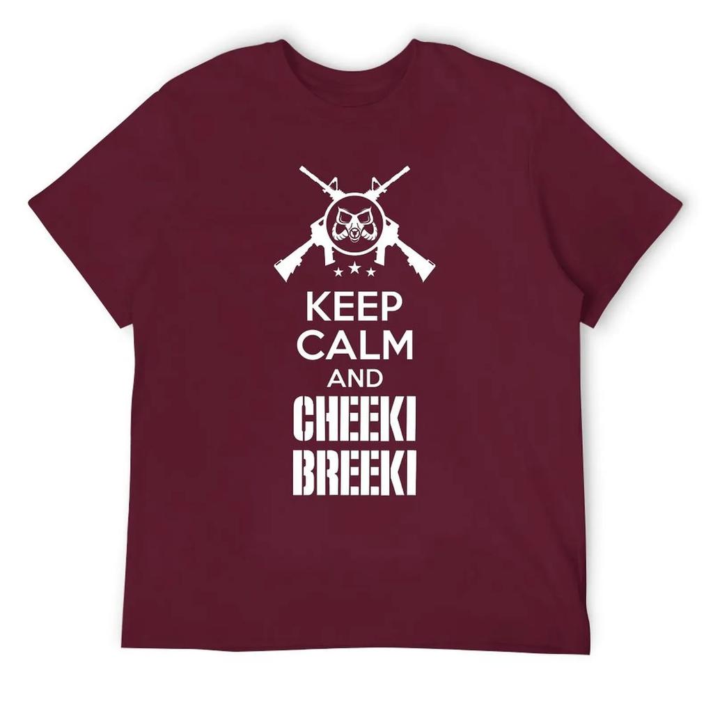 Keep Calm And Cheeki Breeki Essentiell Für T-Shirt Harajuku Kampagne Lustiges Witz-T-Shirt Lustige Grafik Zuhause Eur Größe