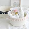 Cotton Rope Hairball Storage Baskets Handmade Woven Desktop Sundries Organizer Hamper Household Kitchen Organizer Accessories