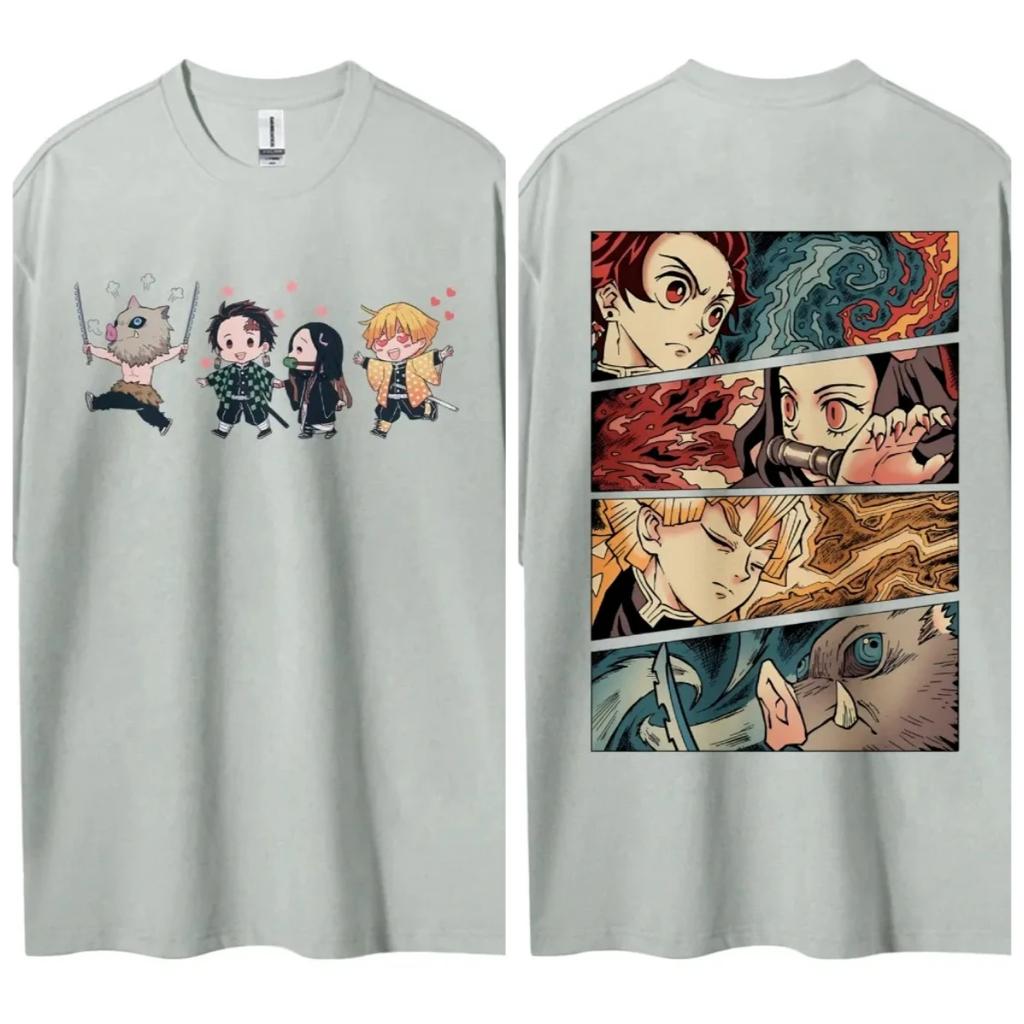 Hot Sale Demon Slayer Japanese Hot-blooded Anime Classic Loose Casual Oversized Short-sleeved Comfortable Soft Cotton Summer New Tee Oversized Top