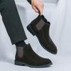 Herren Vintage Mode Chelsea Boots Veloursleder Einstiegsstiefel Spitz Business Herren Walking Kurzstiefel Größe 38-46 Herrenstiefel