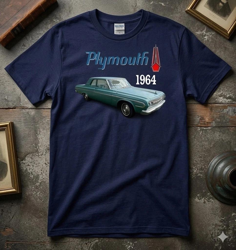 Plymouth 1965 Valiant T-Shirt Retro Classic Car Graphic Tee XXXL