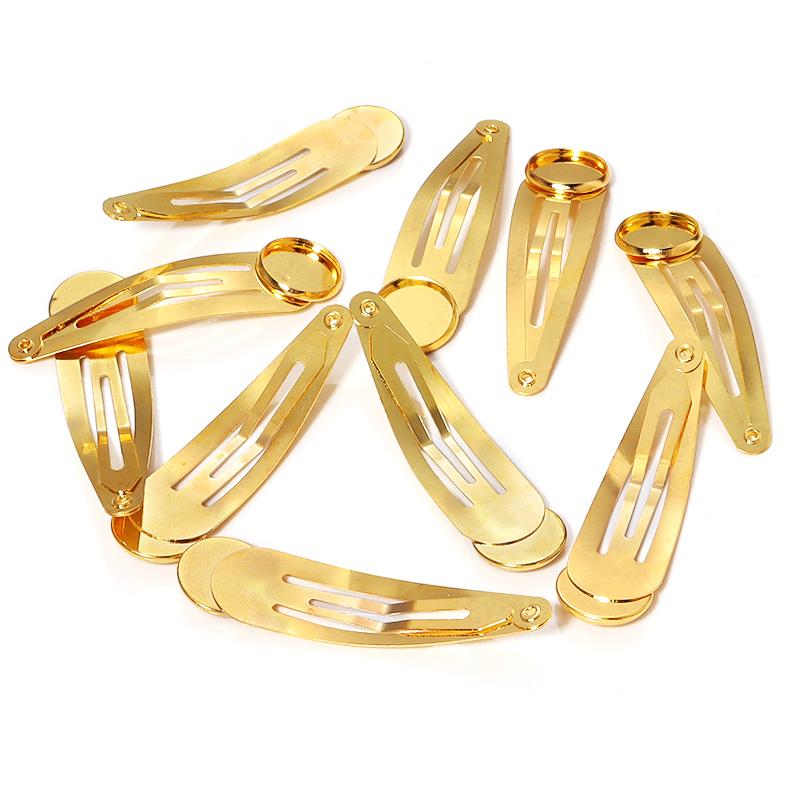 10pcs Iron Plated Hairpin 12/14/16/18/20mm Classic Metal Hair Clips Hairpin Base Setting Cabochon Cameo For DIY Hair Accessories