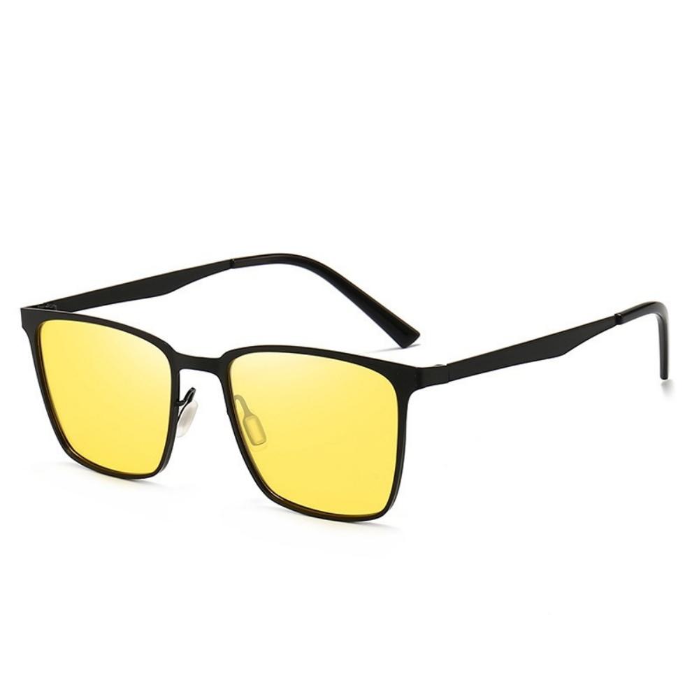 Men Women Polarized Discolouring Sunglasses Metal Square Frame Eyewear Retro Fishing Sun Glasses Outdoor Riding Driving Glasses