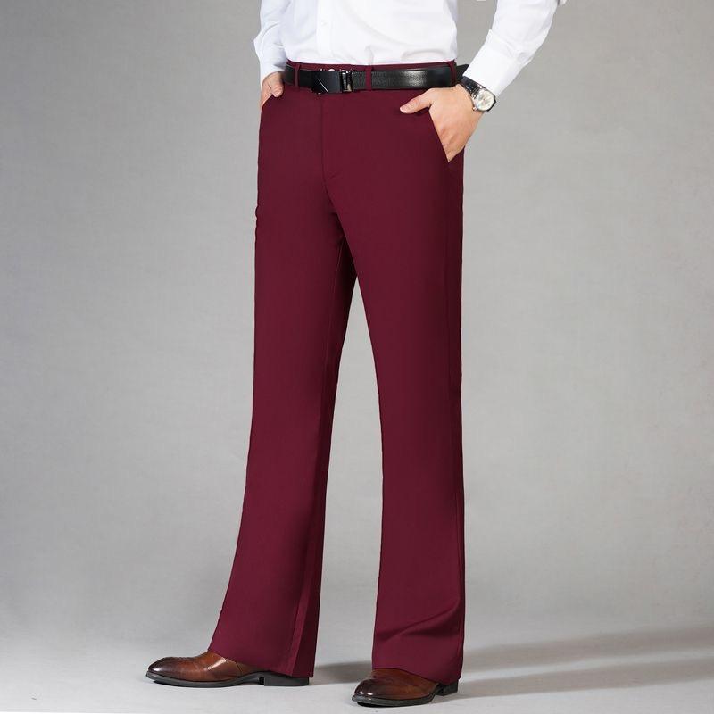 Men's Plus Size Flared Dress Pants Business Office Trousers