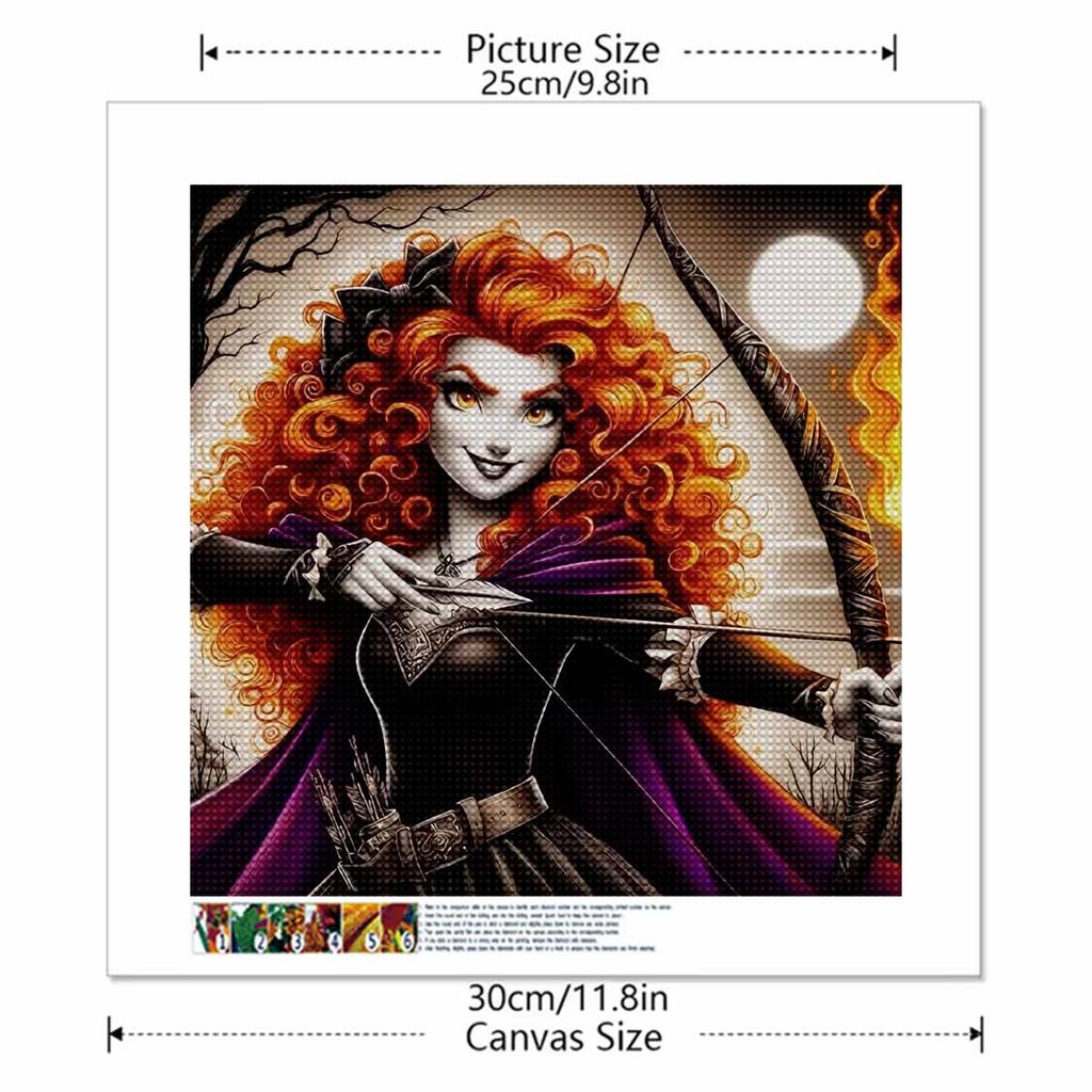 5D DIY Diamond Painting Decorative Princess Archery Full Round Drill Scenery Diamond Embroidery Cross Stitch Kits Home Decor Gift