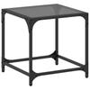  Coffee Table with Black Glass Top, 40x40x40 Cm, Steel