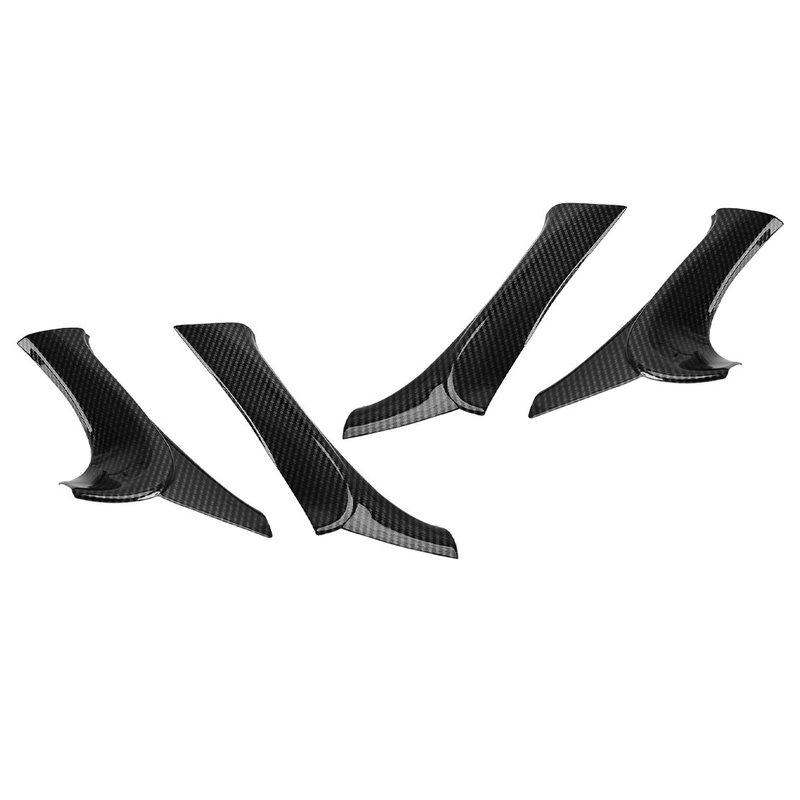 Car Interior Door Armrest Panel Trim Cover Set Fit For Lexus IS F 250 350 2006-2013 Black Carbon Fiber Texture Style Plastic