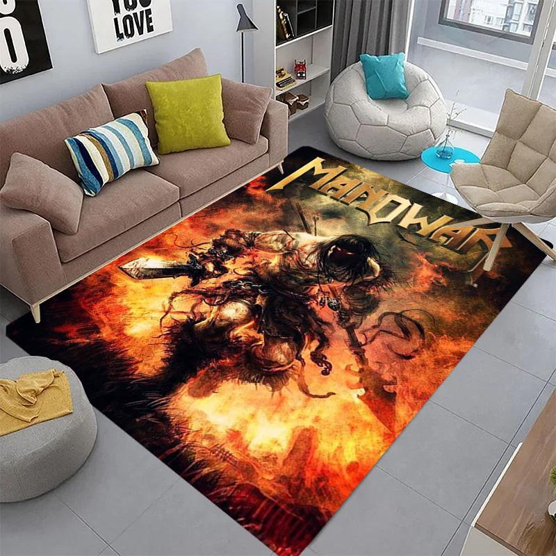 Manowar: Alfombra Power Glory Adecuada para todas las estaciones Decoración del hogar Arte para la habitación Felpudo