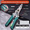 Folding Pliers Multifunctional Wire Stripper Foldable Folding Cable Cutter Measuring Anti-slip Electrical Test Pen Cable Cutting