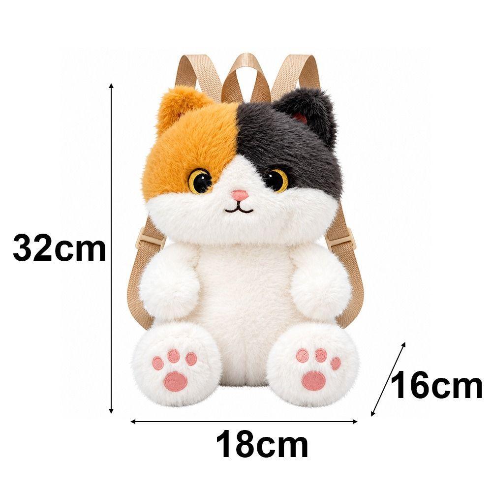 Soft Stuffed Animal Backpack Big Eyes Kitten Plush Doll New Cat Plush Backpack for Children