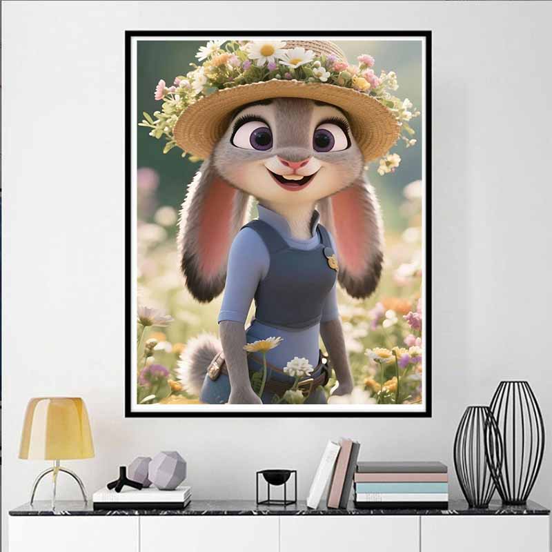 Disney 5D DIY Diamond Painting Exquisite and Healing Zootopia Fan Art Illustrations Cartoon Full Diamond Mosaic Art Wall Decoration Set