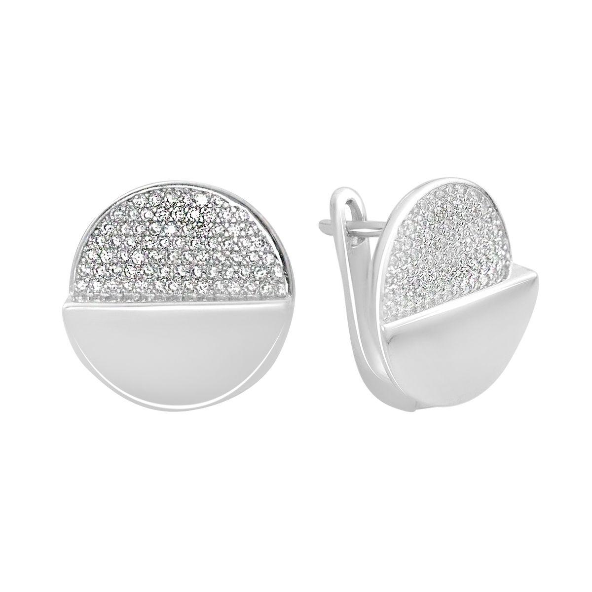 

Срібні сережки з фіанітами (60002021) білий