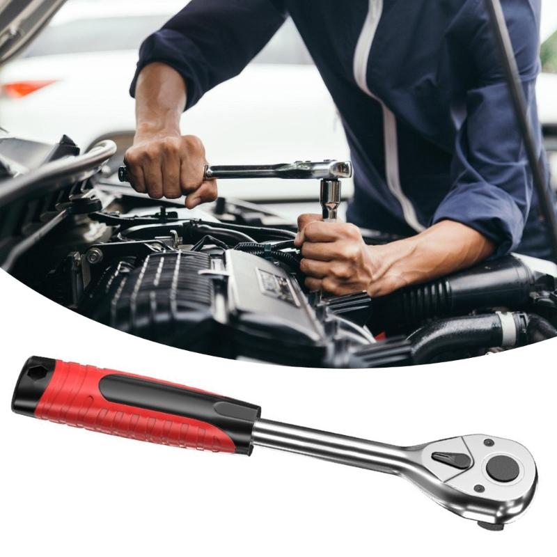 Extendable Spanner Ratchet Wrench Automatic Rapid Release Handle For Vehicle Repair Automotive Maintenance 1/4 1/2 3/8