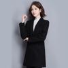 Women's Mid-Length Woolen Coat for Autumn & Winter - Thick, Professional Workwear for Jewelry Stores and Hotels