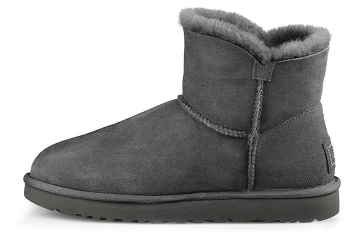 UGG Mini Bailey Button Bling Mid Tops Fleece Lined Gray Women s 1016554-GREY 36