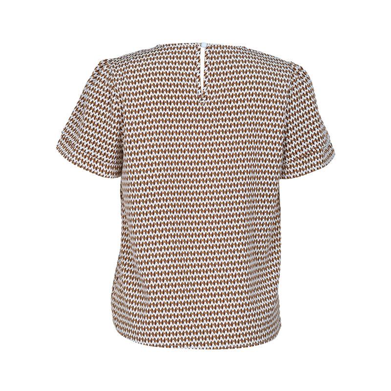 Summer Round-neck Pullover Geometric Printed Short-sleeved Women's T-shirts