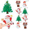 1/3/5Pcs Christmas Pop Keychain Fidget Toys Silicone Bubble Xmas Tree Ornament Stocking Stuffers Kids New Year Party Gift Favors