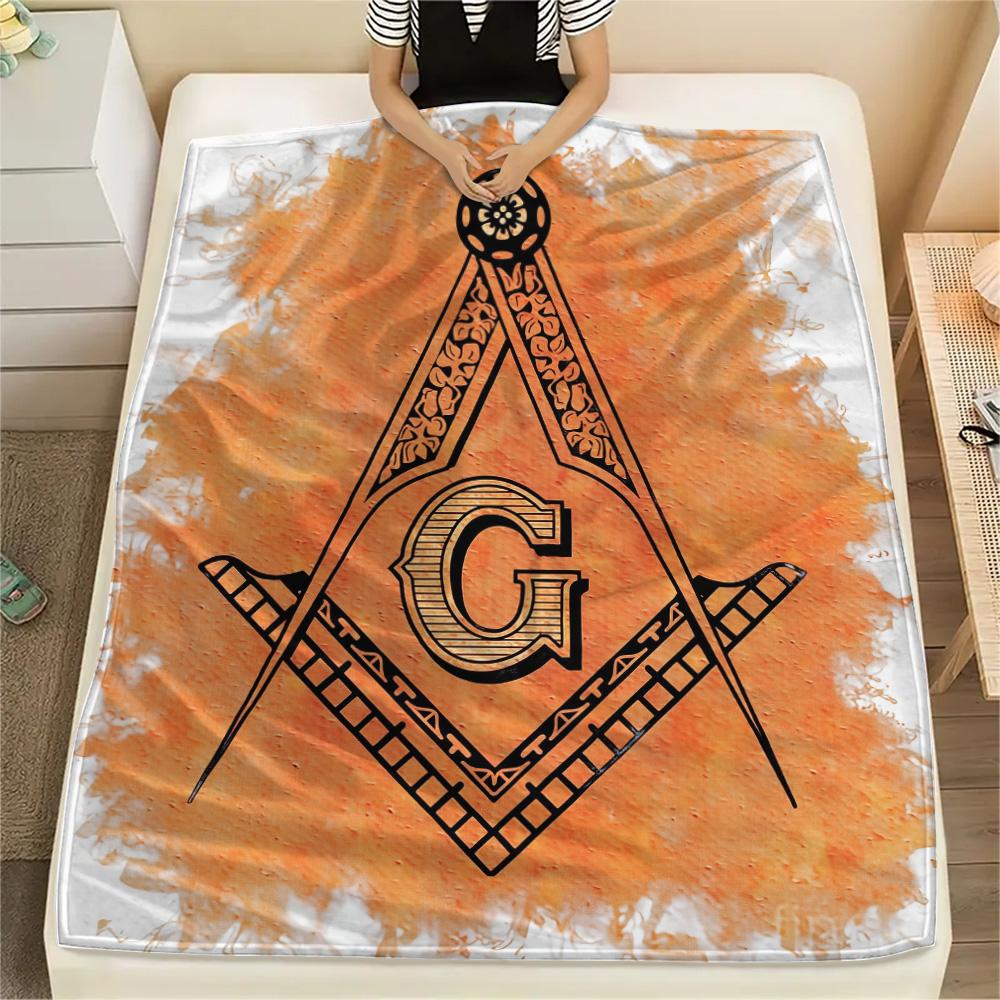Freemasonry  Print Flannel Blanket, High Quality Comfortable for All Seasons, Home Decor, Warmth and Comfort
