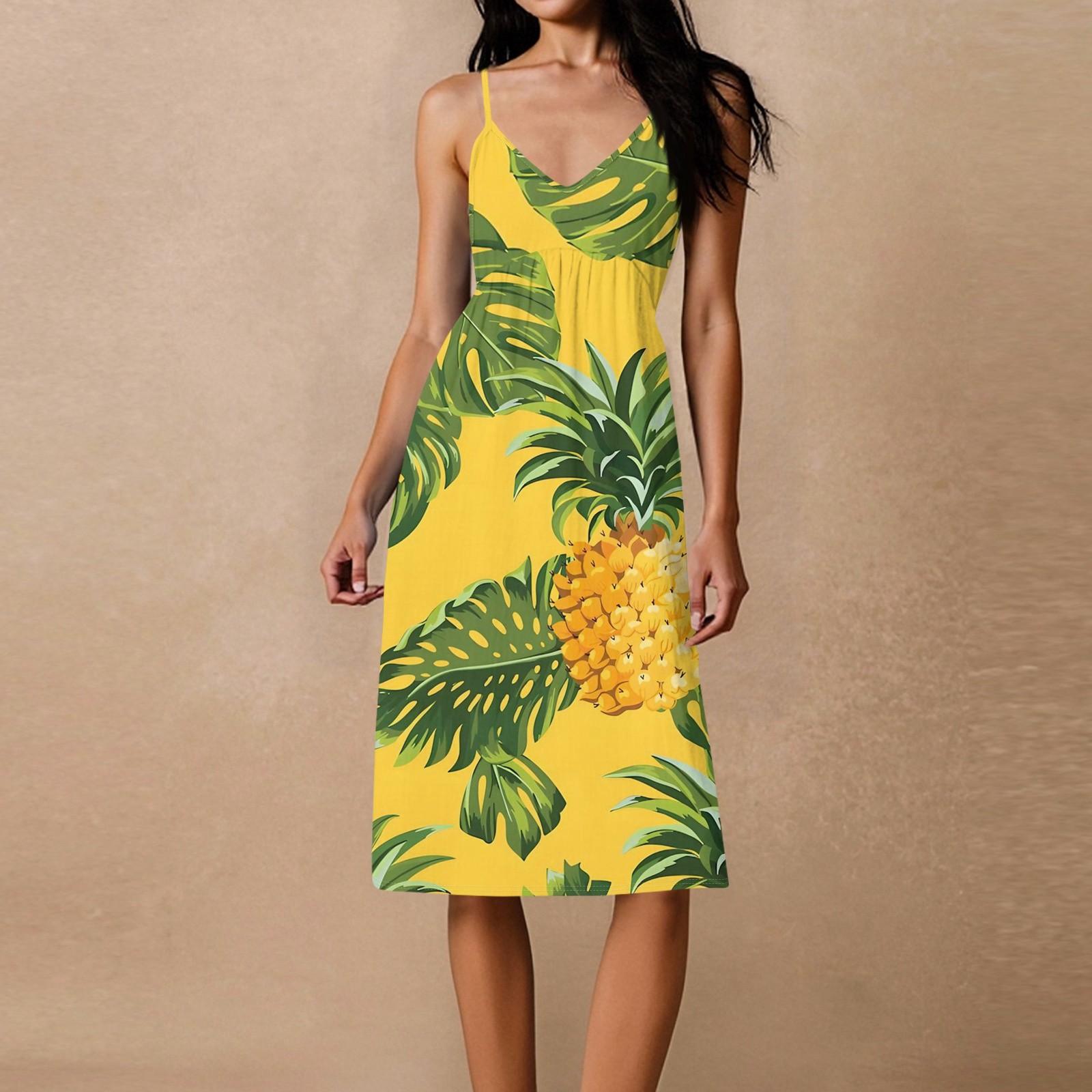 

Жіноча сукня на тонких бретелях, з відкритою спиною, з бантом, вільного крою, повсякденна, пляжна, для відпочинку XXL жовтий