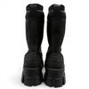 Pristine PRADA Short Boots Monolith Logo Lace-up Boots Black Women 36 1U363M Used