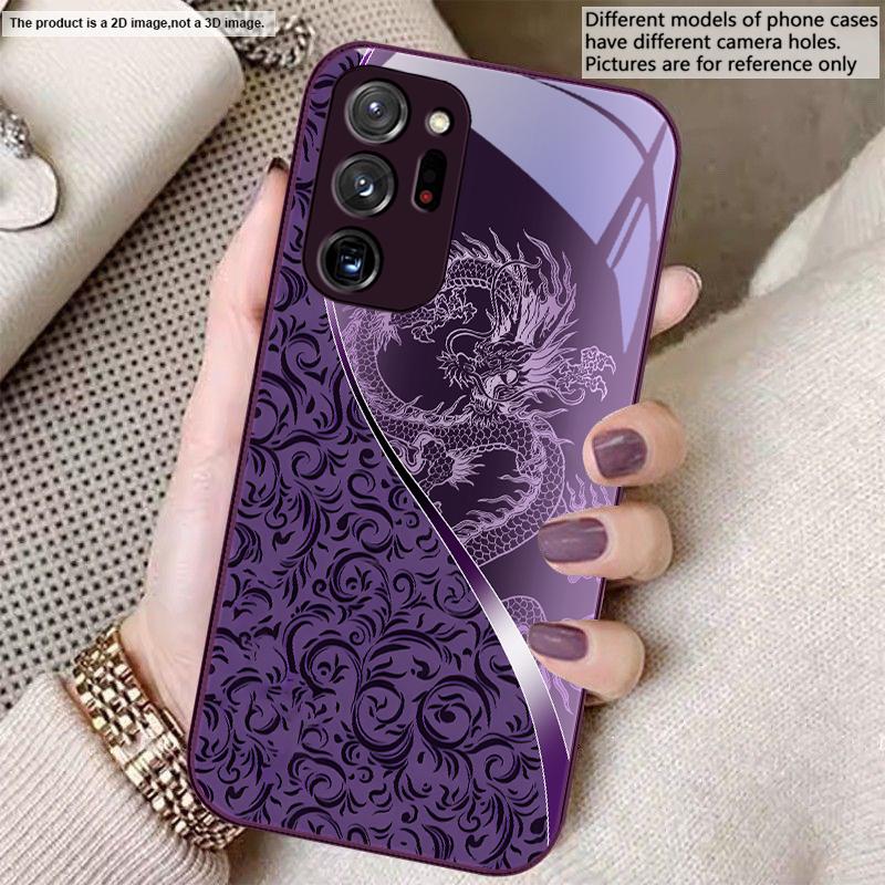 Drachen Totem Rose Lila Für Samsung A01 A02 03 Core 04 05 06 10 12 13 14 5G 15 16 M02 12 Note 8 9 10 20 Glas Ultra Handyhülle