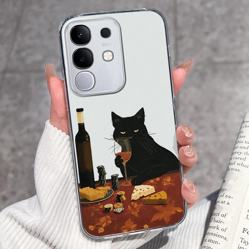 Shockproof Silicone Phone Cases For Vivo Y29 Y29s Y28 Y27 Y27t Y22 Y22s Y21 Y21e Y21s Y20 Y20i Beautiful Lavender Pattern Clear Covers For Vivo Casing