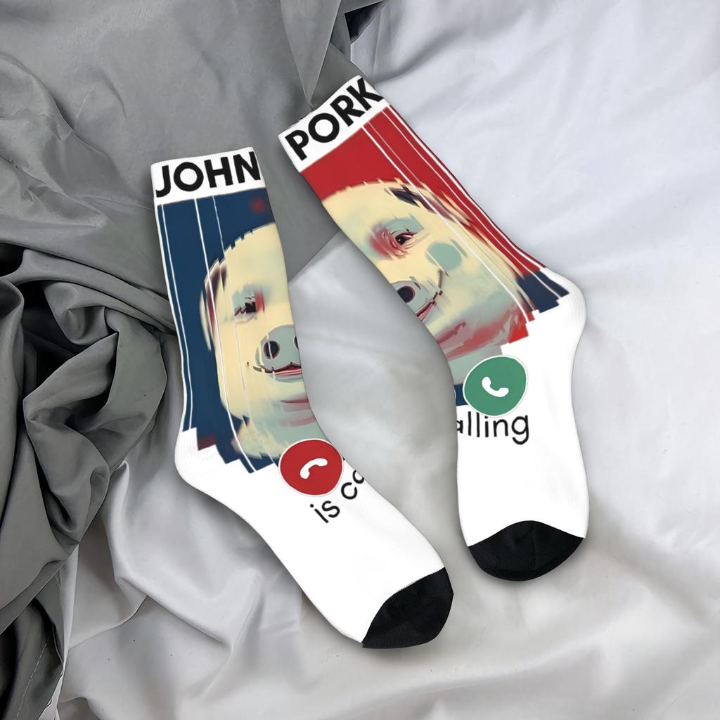 John Pork Sună Ciorapi Bărbați Șosete Călduroase Moi Amuzante Șosete Primăvară Skateboard Antiderapante Șosete Personalizate Cadou