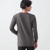 Belle Maison Long Sleeve Cotton Blend Crew Neck Warm Inner Dark Size L Men's Shirt, Hotcot, Gray,