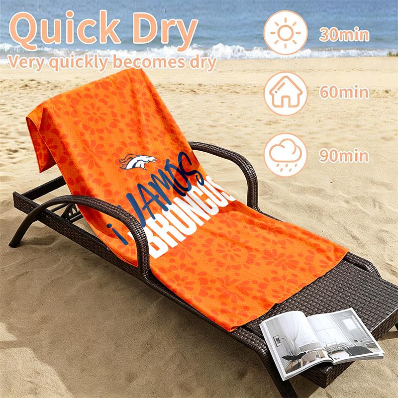 Denver Broncos Beach towels also serve as bath towels summer essential a musthave for the outdoors the beach and the pool