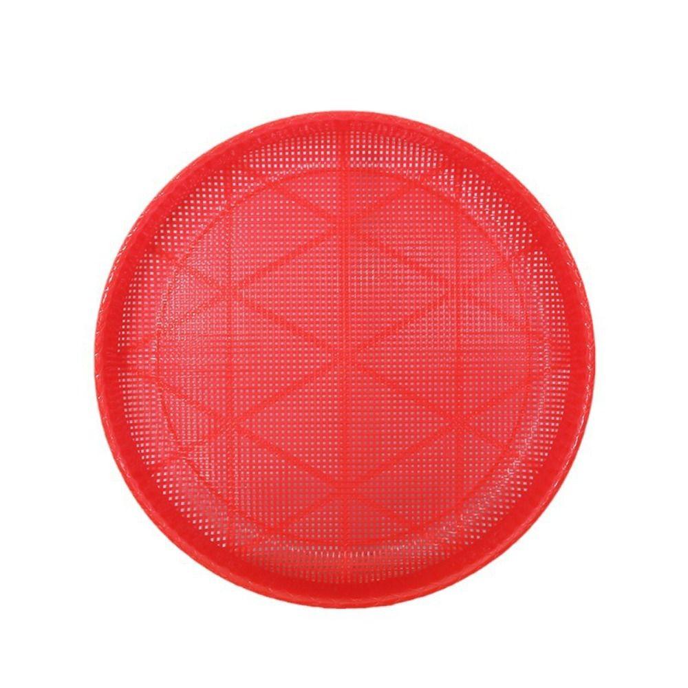 

Круглая корзина-сито Пластиковый поднос для хранения продуктов Практичная фруктовая корзина Кухня красный