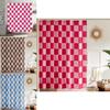 72x72inch Retro Checkerboard Pattern Waterproof Shower Curtain For Home Use