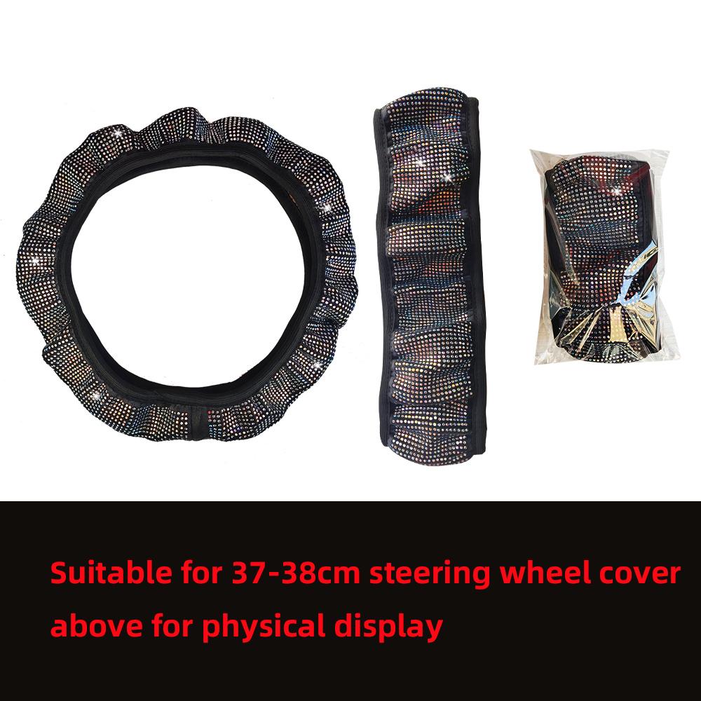 All-season dazzling steering wheel cover protection pad - anti-slip type - universal size automotive interior accessory