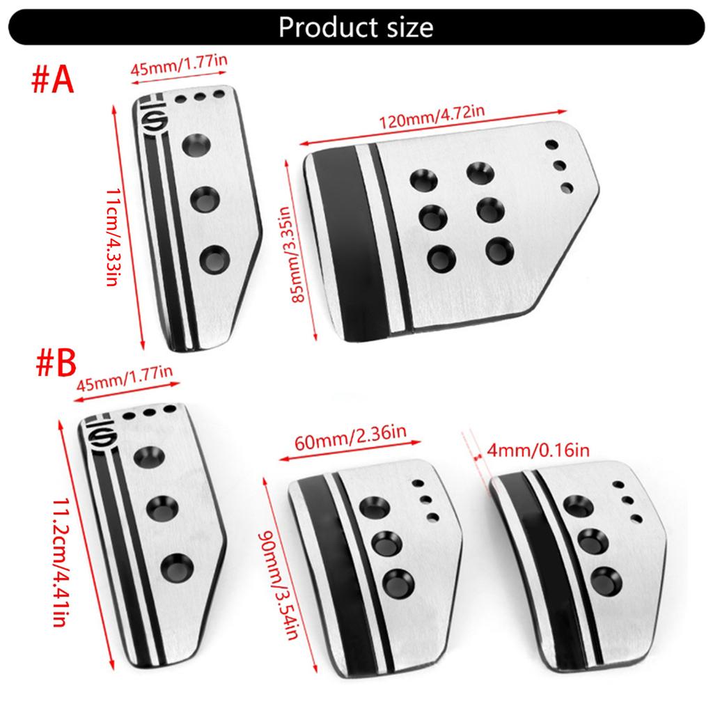 Manual/Automatic Car Pedals Foot Rest Footboard Throttle Brake Clutchs Treadle Nonslip for Improved Control & Aesthetics