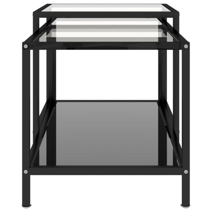 VidaXL Tea Tables 2 Pcs Tempered Glass Black 331614