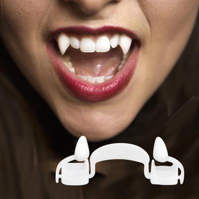 Halloween Retractable Fangs, Cosplay Prop Dentures Creepy Zombie Decoration Accessories, for Party