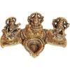 God Idols for Pooja | Metal Antique Ganesh laxmi Saraswati Sculpture Murti for Home Decor | Decorative Platter with Diya Ganpati