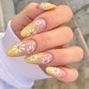 24 Piezas Negras Desmontables Almendra Francesas Cobertura Completa Uñas Postizas Con Líneas Plateadas de Mariposa Stiletto Press On Nails Para Manicura DIY