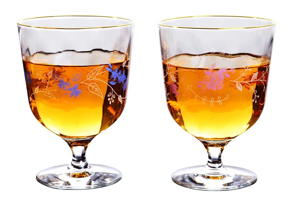 Toyo Sasaki Glass BENEDIRE Flower Pair Free Glass, 285ml, Made in Japan, Wine Glass, Perfect for Red and White Wine, Gift, G098-S107