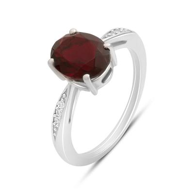 Silver Ring with Artificial Nano Garnet, Item Weight 2.83 G (60002393)