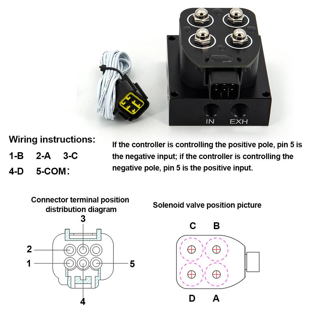 12V Solenoid Valve Air Suspension Manifold Valve w/ Remote Control Kit 0-200PSI
