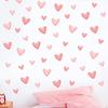 Healing Girly Cartoon Pink Heart Wall Stickers, Cute Self-Adhesive Decor for Bedroom Living Room Decoration