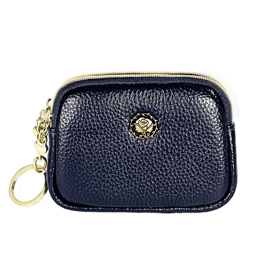 Bison Denim Fashion Genuine Leather Wome Small Coin Purse Zipper Wallet